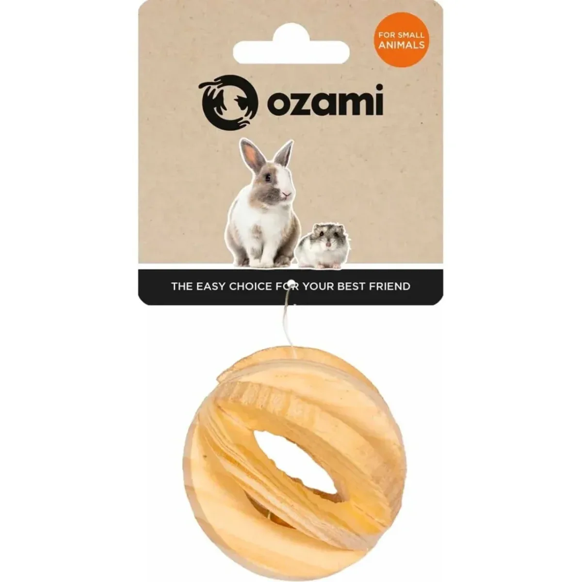 Ozami Trækugle 6 cm – Naturligt trælegetøj til smådyr