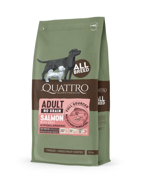 Quattro No Grain All Breed Salmon & Krill 12kg