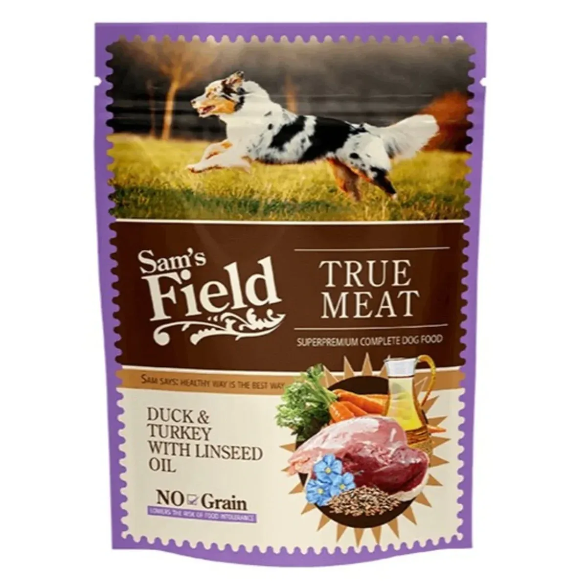 Sam’s Field Duck & Turkey vådfoder 260g – Kornfrit hundefoder