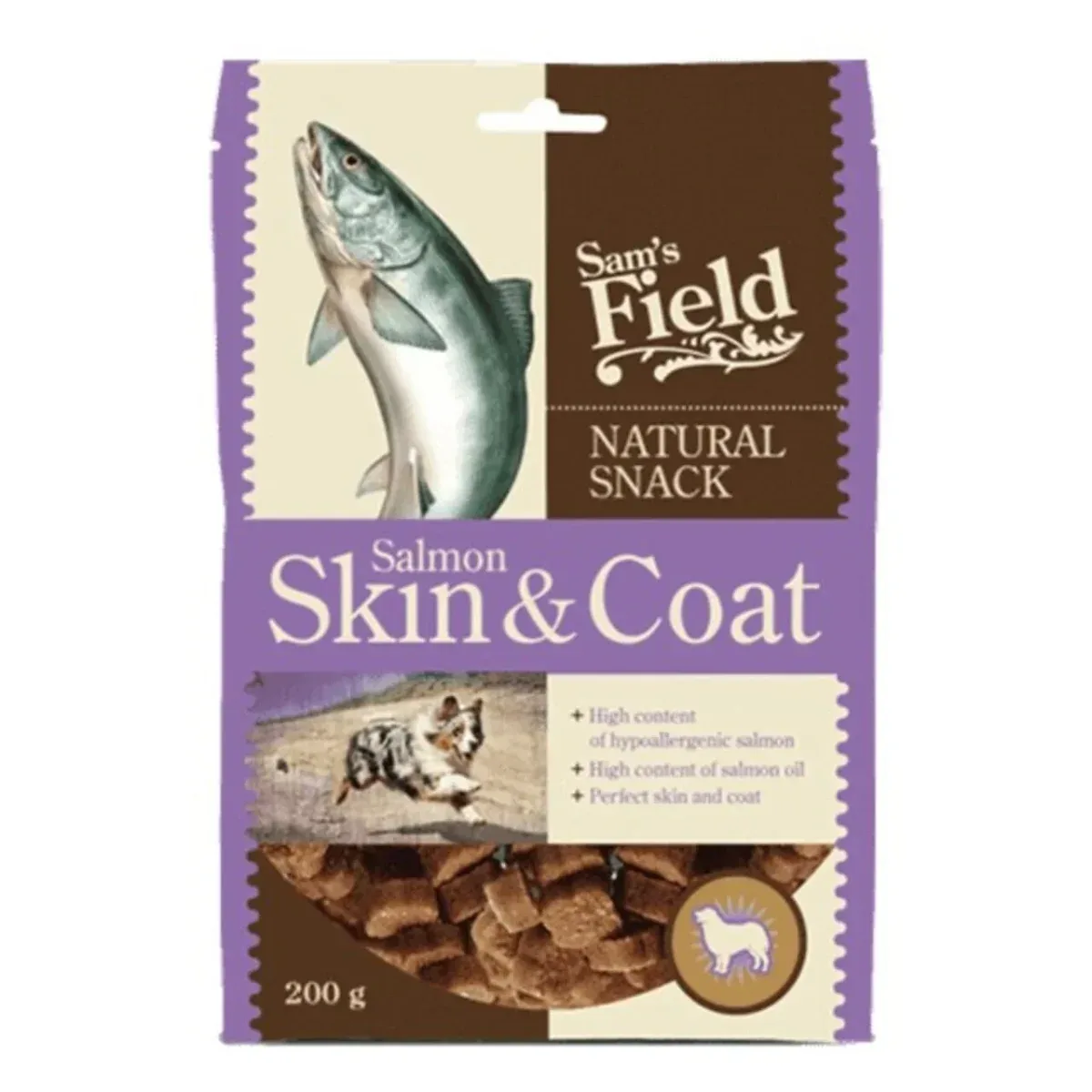 Sam’s Field Salmon Skin & Coat 200g – godbid til hud og pels