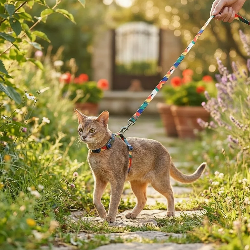 Sele med snor til kat – anti-flugt