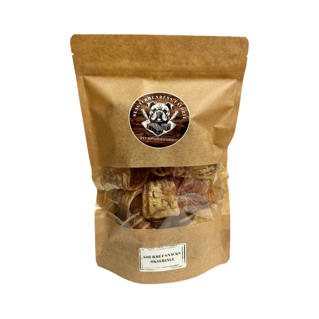 Slagterhundens Gourmet-Snack Okseringe Naturlig Hundesnack 150g