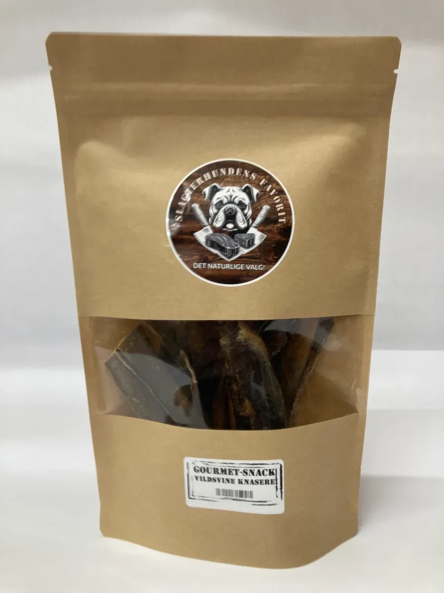 Slagterhundens Gourmet-Snack Vildsvineknasere Naturlig Hundesnack 150g