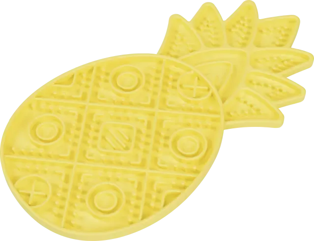 Slikkemåtte ananas 27,4x14,6x1,5 cm gul