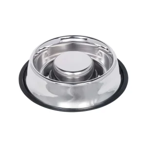 Slowfeeder skål i rustfrit stål, 1,35 L / Ø 30 cm