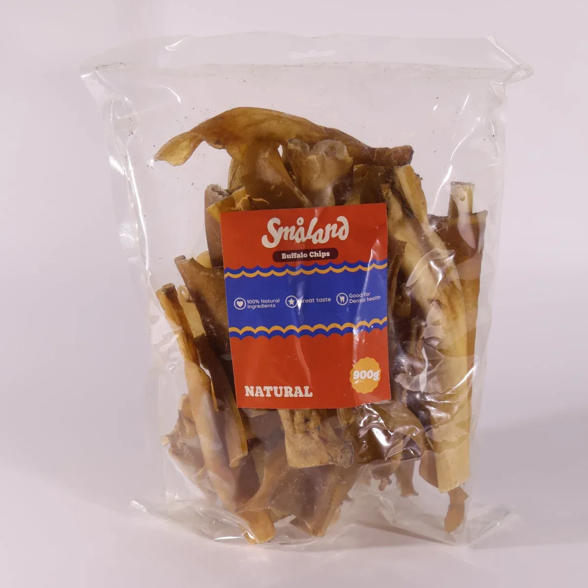 Småland – 100% naturlige bøffel chips, 900g