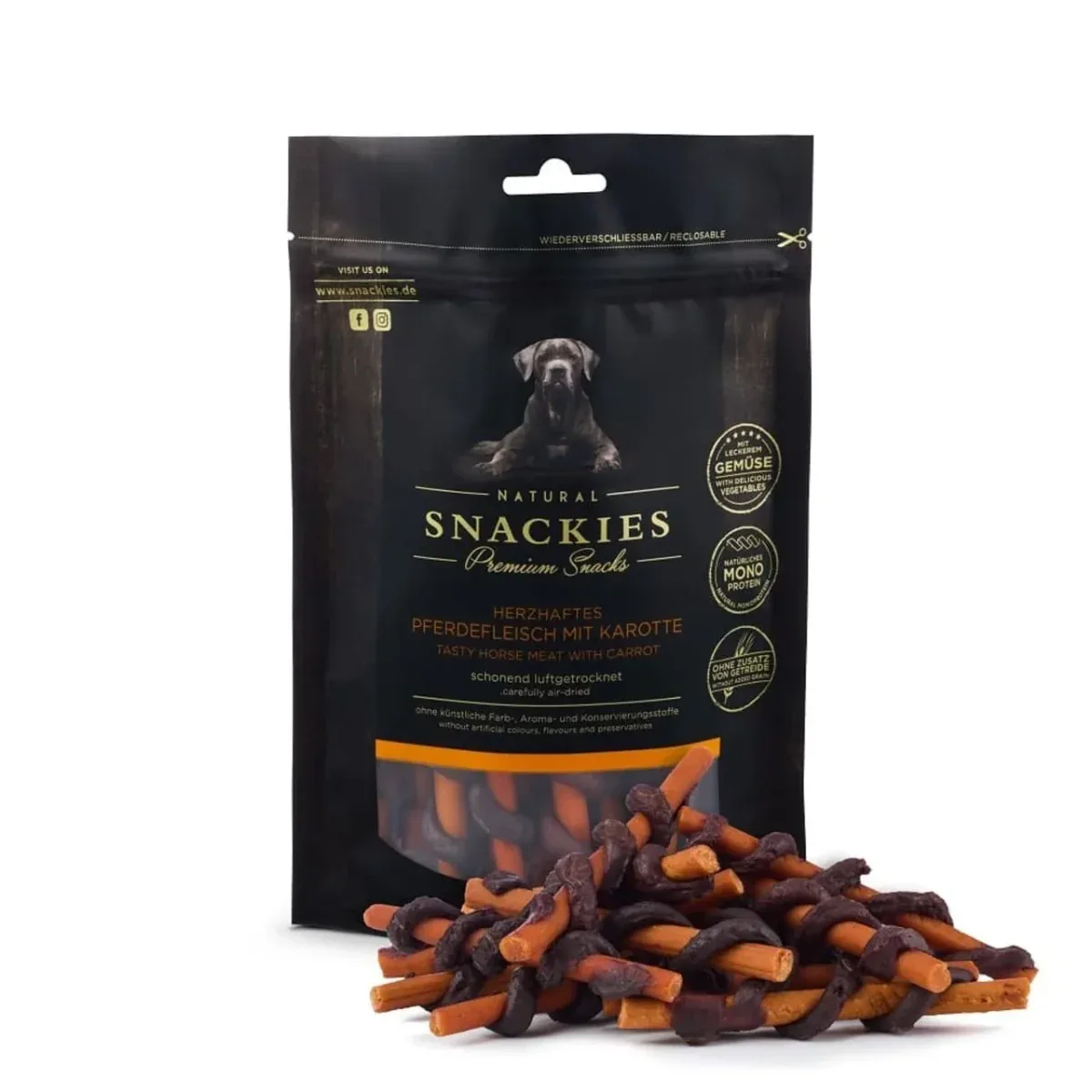 Snackies Hestekød med gulerod 170g