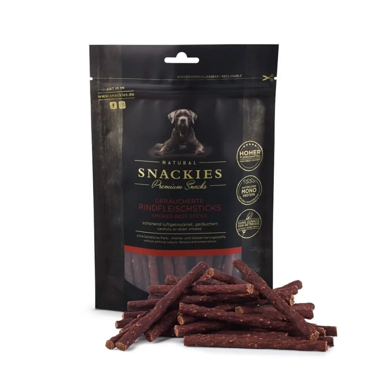 Snackies Røgede oksekødspinde 170 g