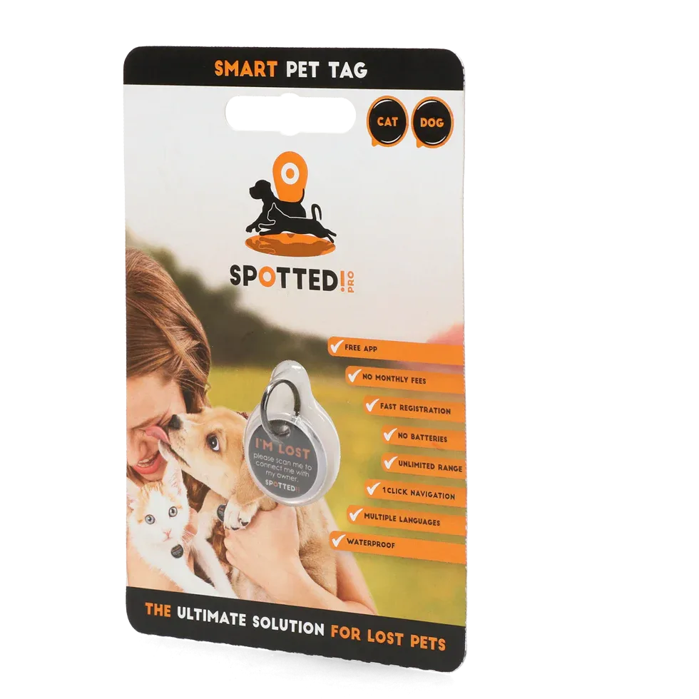 Spotted! – Pro ID-skilt til hunde – Str. S