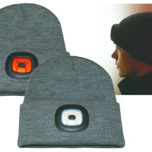 Strikhue m. genopl. LED lys for og bag