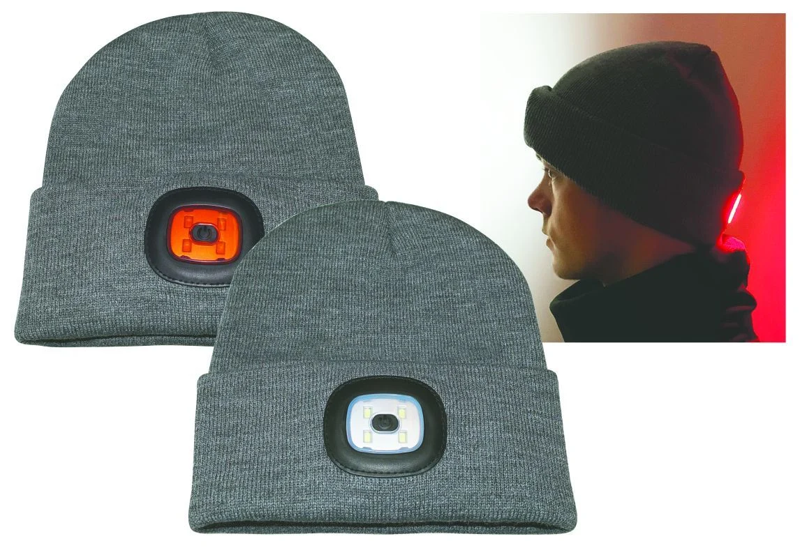 Strikhue med LED for- og baglys