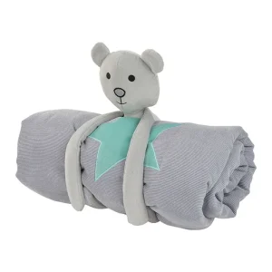 Tæppe Teddy Pepe & Kitty m/plysdyr 120x85 cm grå