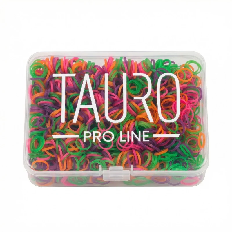 TAURO PRO LINE Pet Hair Elastic Rubber Bands 1200 pcs, mix colors, 0.85 cm