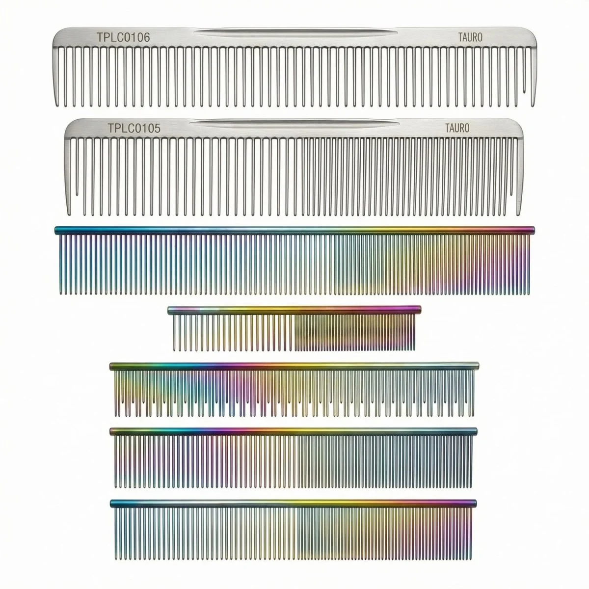 TAURO PRO LINE Professional Dual Density Comb 17 cm, stainless steel