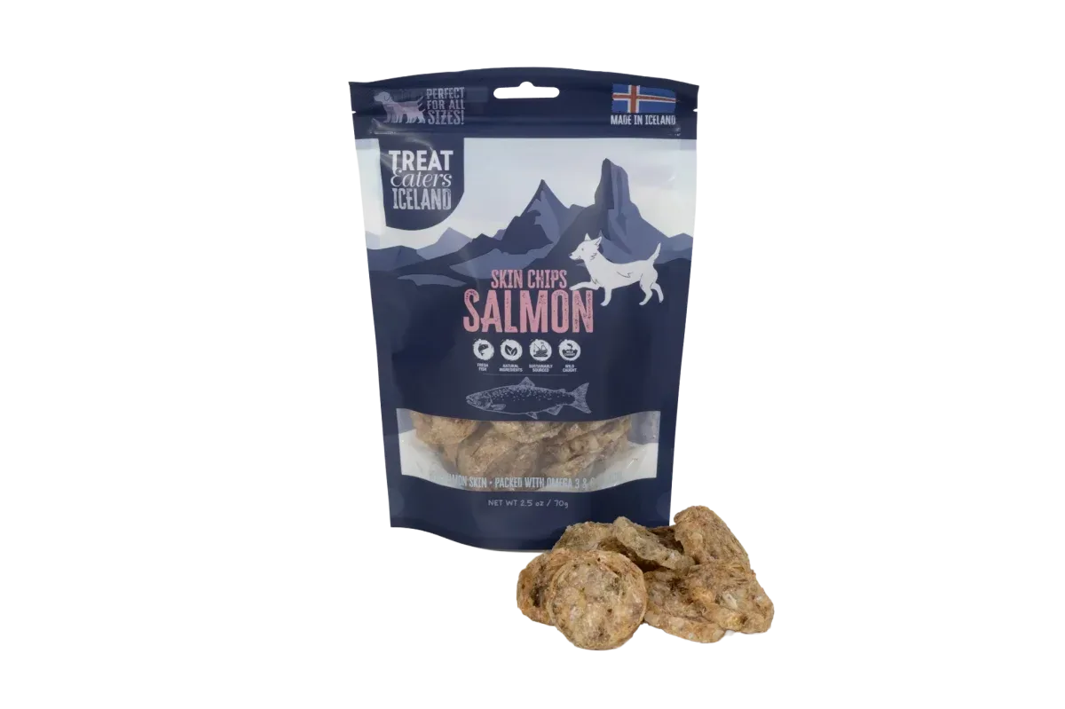 TreatEaters Islandske Lakseskind chips store godbidder 70g