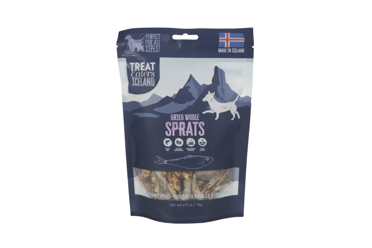 TreatEaters Islandske Tørrede Hele Brislinger 70g