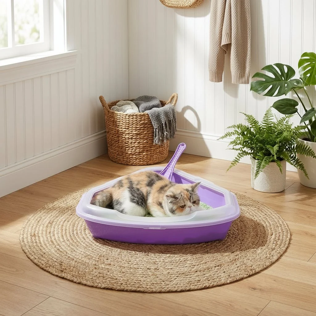 Trekantet hjørnekattebakke – pladsbesparende - Image 2