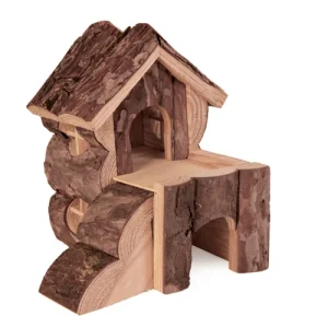 Trixie Hamsterhus Bjork – Med Rampe – 15x15x16cm – Naturligt Træ