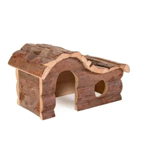 Trixie Hanna Hamsterhus i Træ – Med Bark – 26x16x15cm