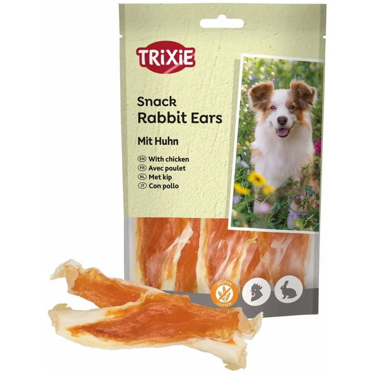 Trixie PREMIO Rabbit Ears 80g – Kaninører med Kylling