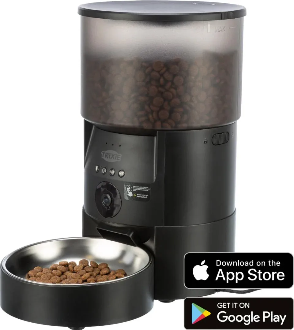 Trixie TX4 Smart Automatisk Foderdispenser – appstyret foderautomat til små hunde og katte