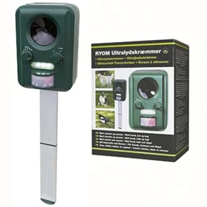 Ultralydsskræmmer med solcelle, sensor og blitz