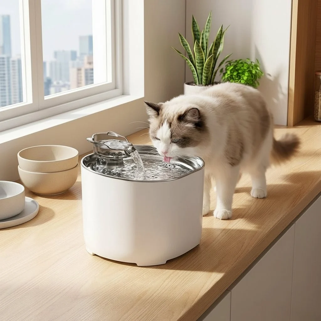 Vandfontæne til katte 2 l – ideel til lejligheder