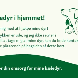 Visitkort kæledyr i hjemmet