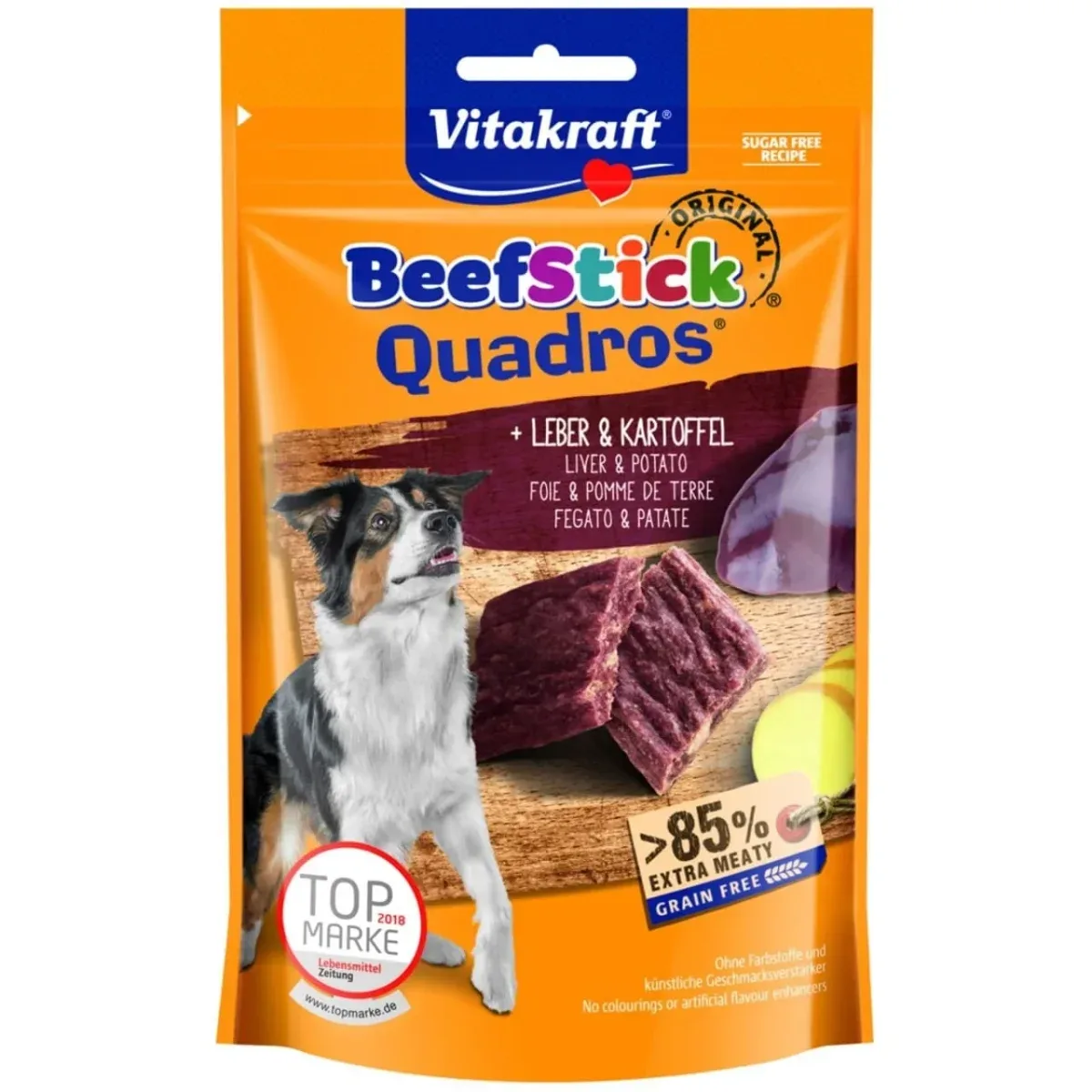 Vitakraft Beef-Stick® Quadros® lever & kartoffel 70g hundegodbid