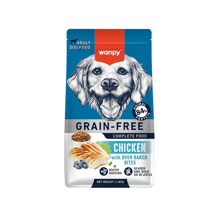 Wanpy – Kornfrit Hundefoder – Voksen – Kylling – 1,5 kg