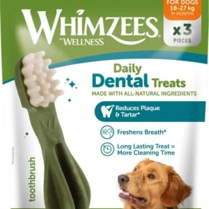 Whimzees Toothbrush L Tandrensende Hundetyggeben 18-27kg