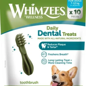 Whimzees Toothbrush S Tandrensende Hundetyggeben 7-12kg
