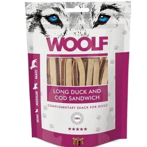 Woolf Naturlige godbidder – Lange Sandwich m. And & Torsk – 100g