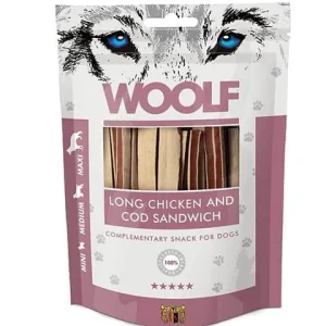 Woolf Naturlige godbidder – Lange Sandwich m. Kylling & Torsk – 100g