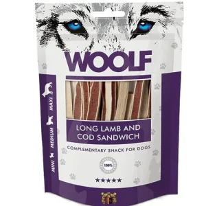 Woolf Naturlige godbidder – Lange Sandwich m. Lam & Torsk – 100g