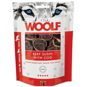 Woolf Naturlige godbidder – Sushi m. Okse & Torsk – 100g