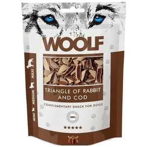 Woolf Naturlige godbidder – Trekanter m. Kanin & Torsk – 100g