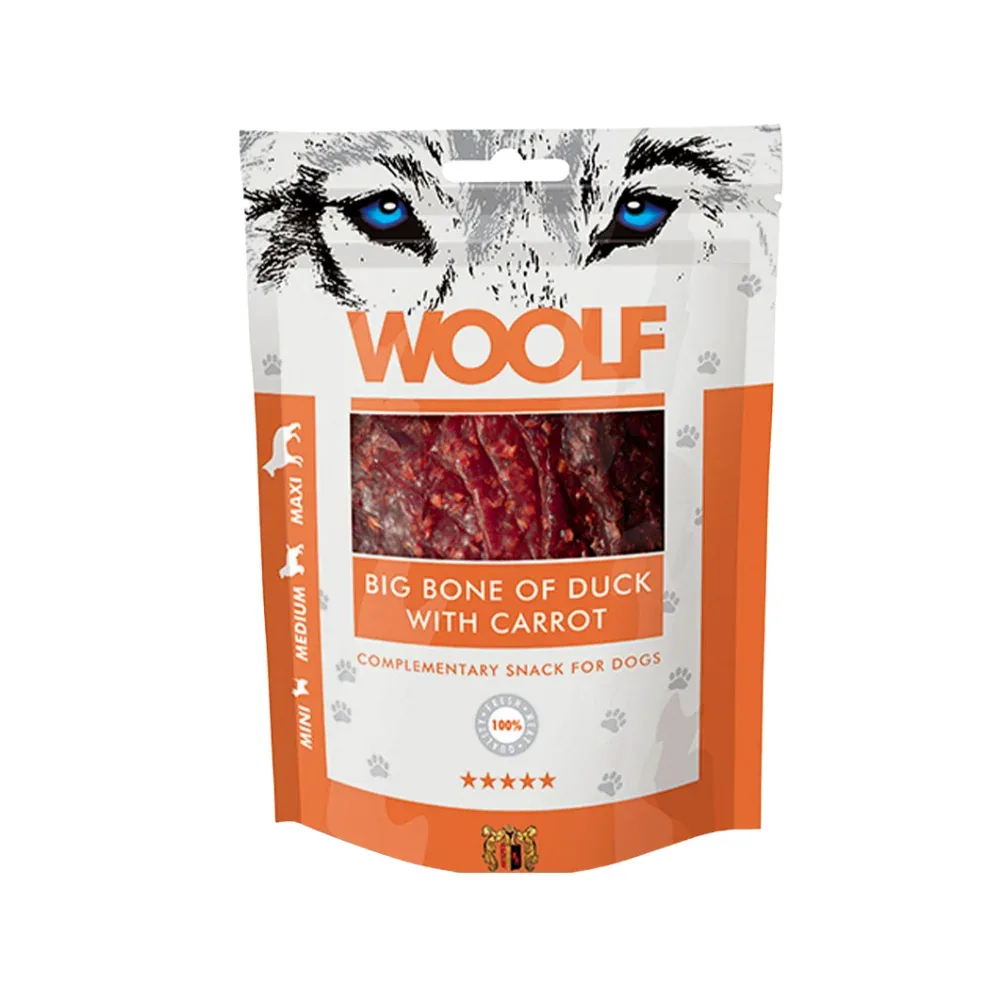 Woolf Stort Ben af And med Gulerod 100g
